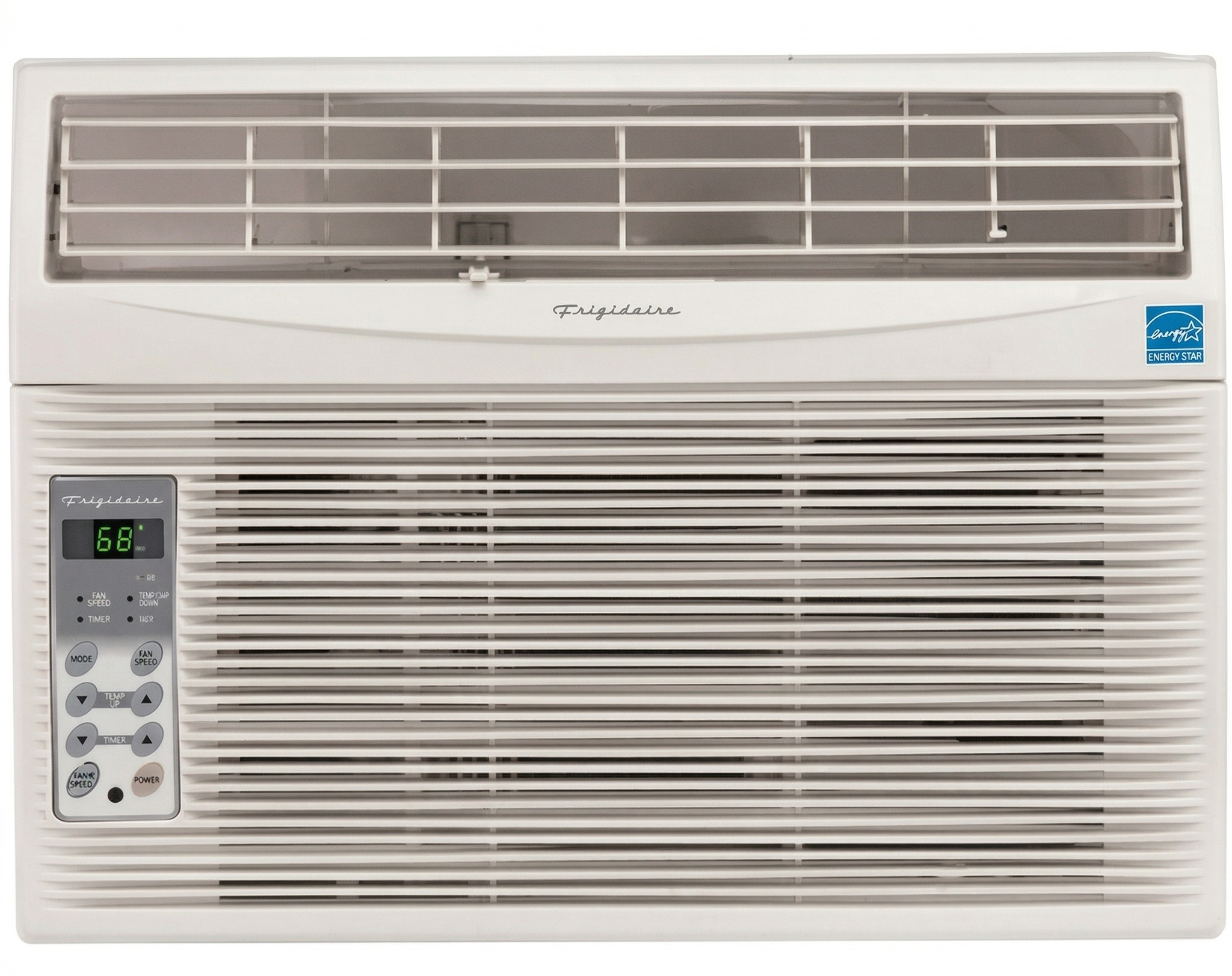 Window air conditioner with digital display and controls, energy-efficient design, cooling home comfort system